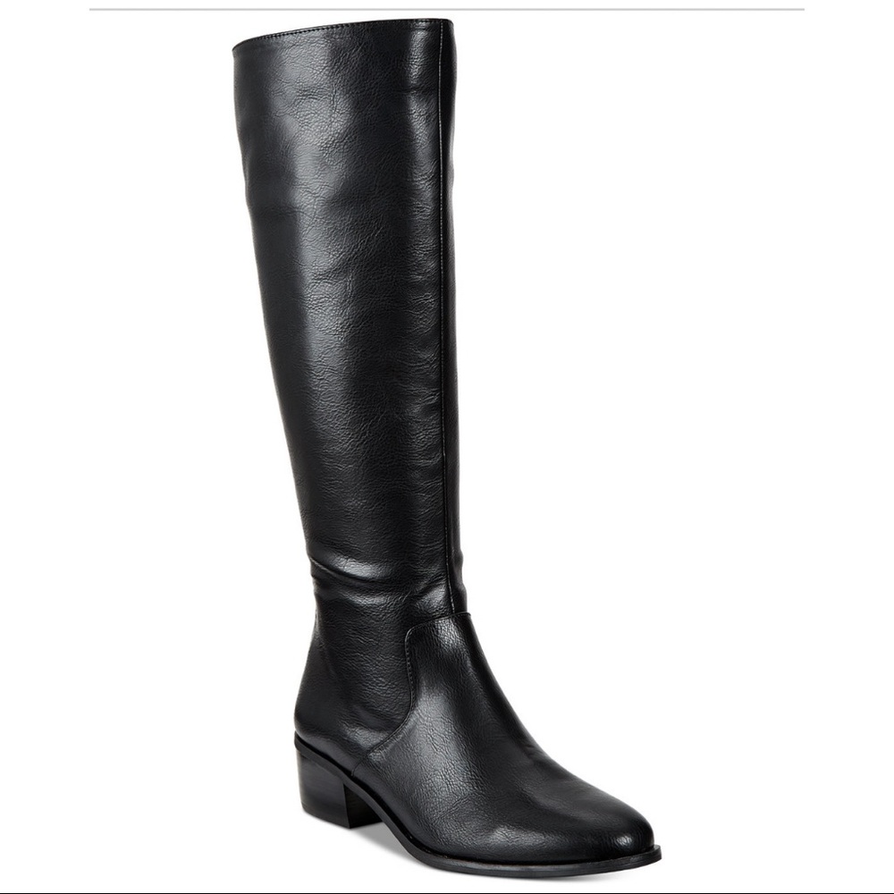Black Faux Fur Low Heel Boots with Full Side Zip - Picture 3 of 11